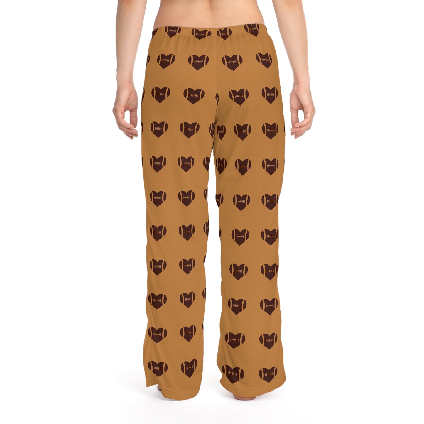 Cozy Women's Pajama Pants with Heart Shaped Football Design, Sleepwear, Loungewear, Gift for Her, Relaxing Nights, Cuddle Time