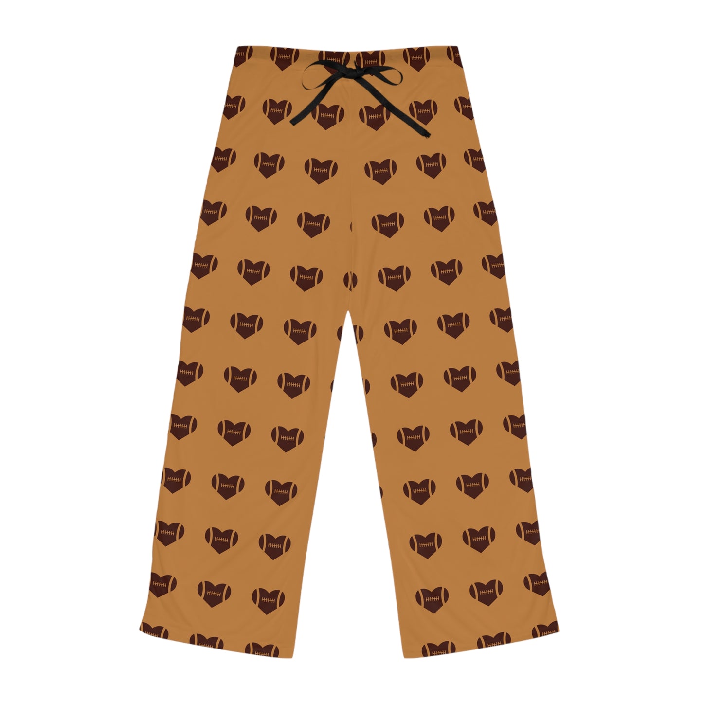 Cozy Women's Pajama Pants with Heart Shaped Football Design, Sleepwear, Loungewear, Gift for Her, Relaxing Nights, Cuddle Time