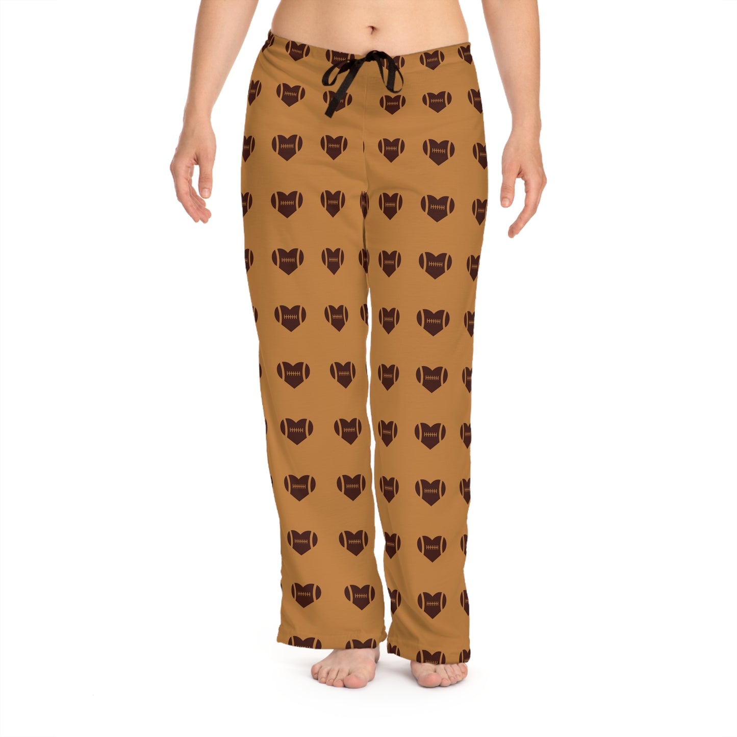 Cozy Women's Pajama Pants with Heart Shaped Football Design, Sleepwear, Loungewear, Gift for Her, Relaxing Nights, Cuddle Time