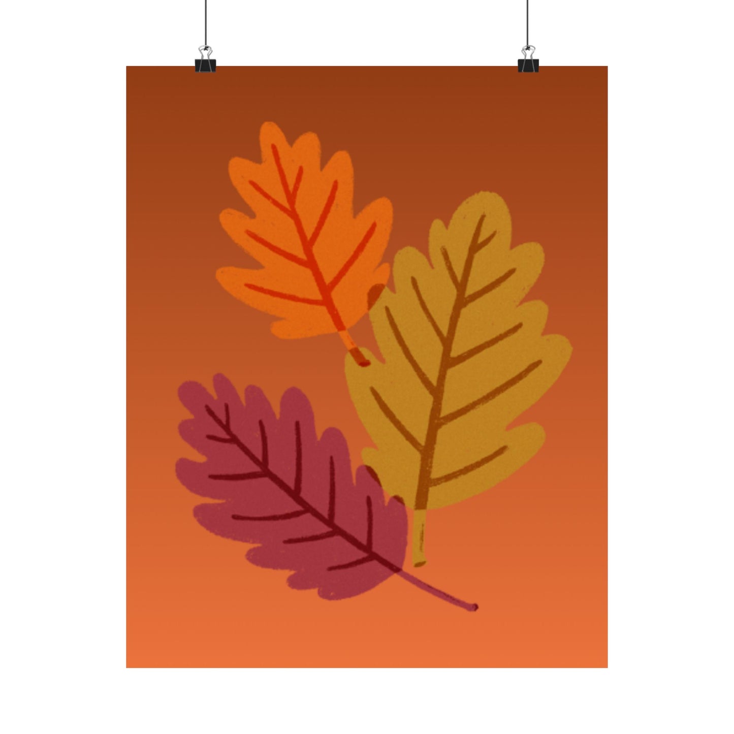 Autumn Leaf Satin Poster, Fall Decor, Home Wall Art, Thanksgiving Gift, Colorful Leaf Print, Seasonal Art Print