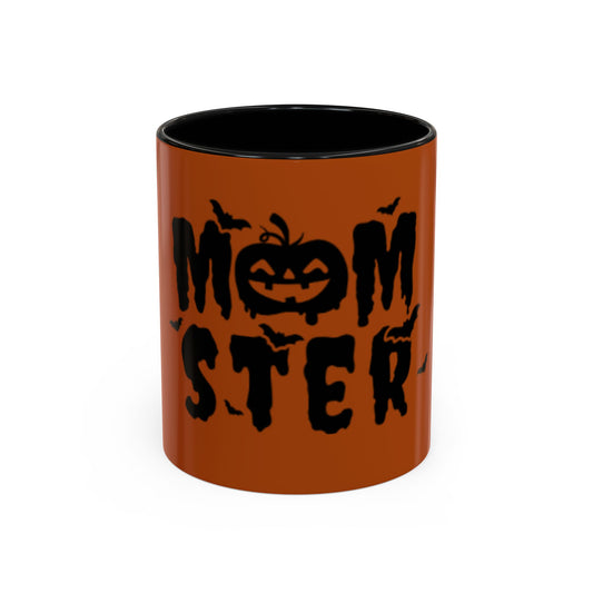 Halloween Themed Accent Coffee Mug, Spooky Gift for Moms, Autumn Decor, Pumpkin Lover, Fall Home Collection