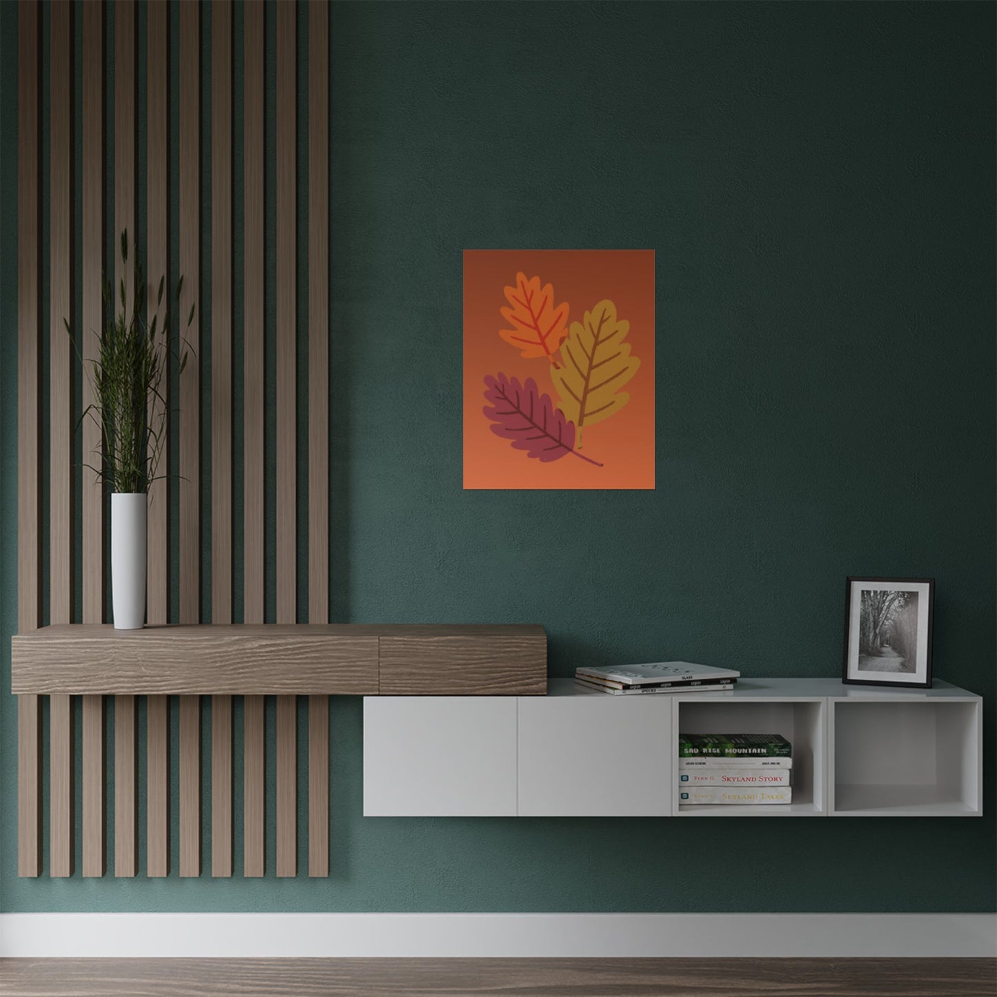 Autumn Leaf Satin Poster, Fall Decor, Home Wall Art, Thanksgiving Gift, Colorful Leaf Print, Seasonal Art Print