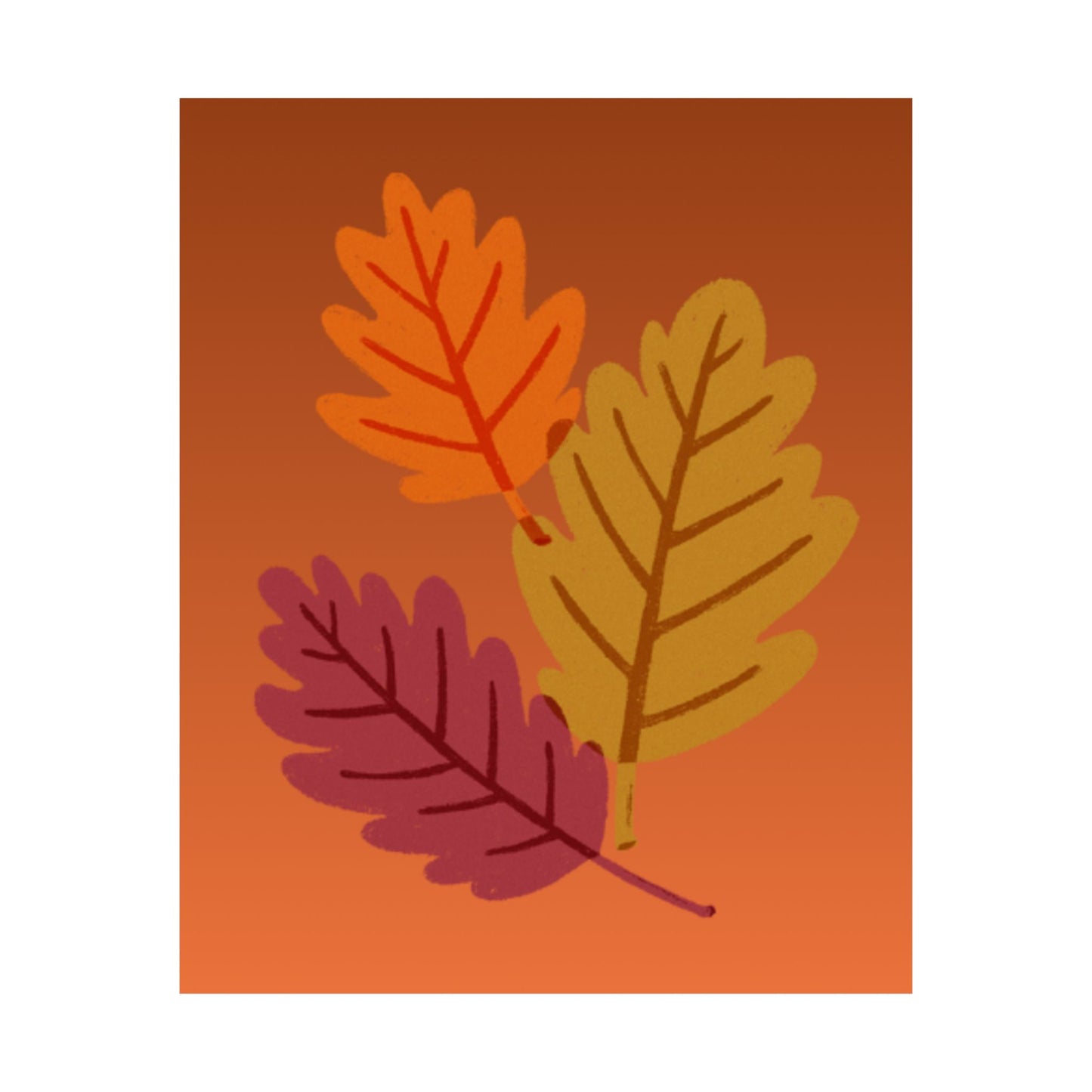 Autumn Leaf Satin Poster, Fall Decor, Home Wall Art, Thanksgiving Gift, Colorful Leaf Print, Seasonal Art Print