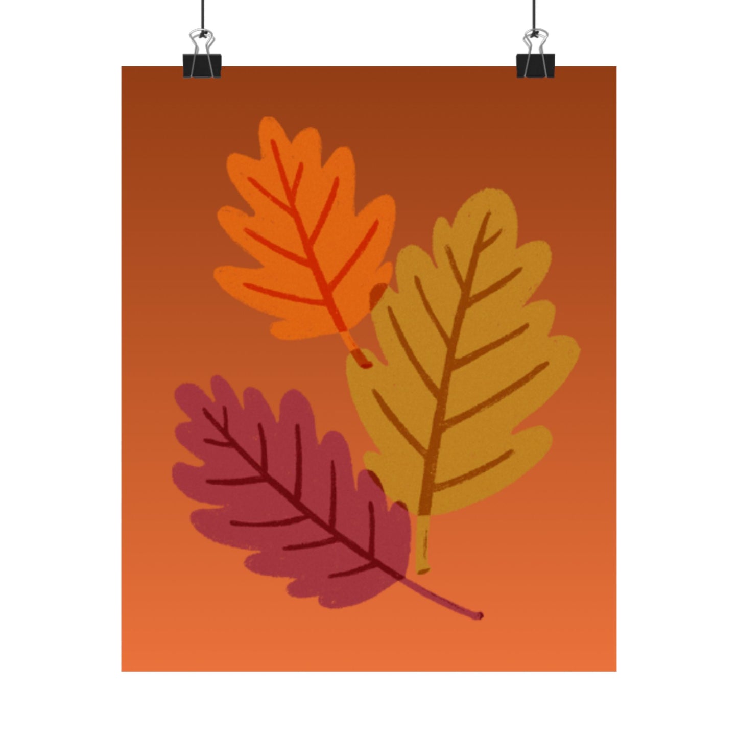 Autumn Leaf Satin Poster, Fall Decor, Home Wall Art, Thanksgiving Gift, Colorful Leaf Print, Seasonal Art Print