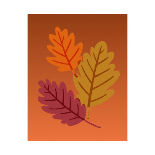 Autumn Leaf Satin Poster, Fall Decor, Home Wall Art, Thanksgiving Gift, Colorful Leaf Print, Seasonal Art Print