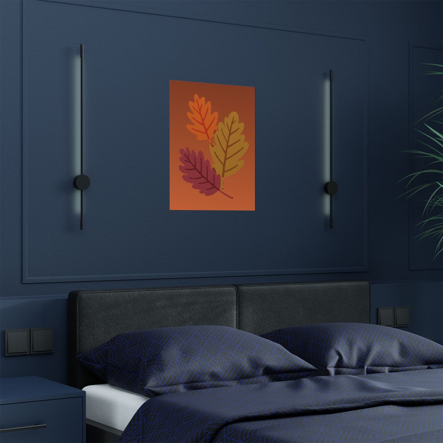 Autumn Leaf Satin Poster, Fall Decor, Home Wall Art, Thanksgiving Gift, Colorful Leaf Print, Seasonal Art Print