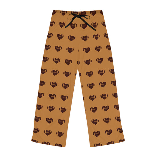 Cozy Women's Pajama Pants with Heart Shaped Football Design, Sleepwear, Loungewear, Gift for Her, Relaxing Nights, Cuddle Time